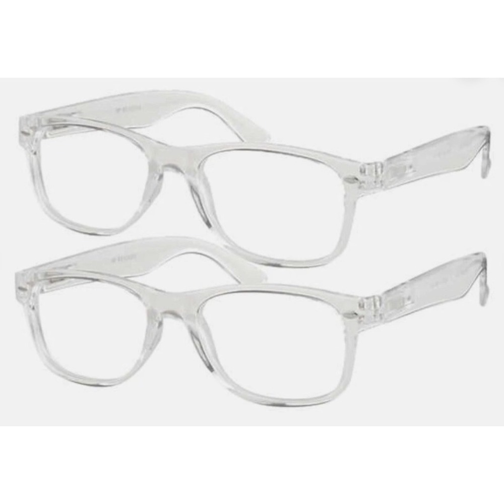 M+ Blue Light 2-Pack‎ Owen Cry Clear Square Reading Glasses +1.75 Magnification